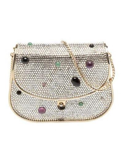 Pre-owned Judith Leiber Crystal Minaudière In Multi