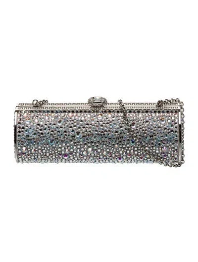 Pre-owned Judith Leiber Crystal Minaudière In Multi