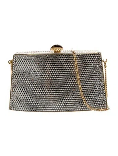 Pre-owned Judith Leiber Crystal Minaudière In Multi