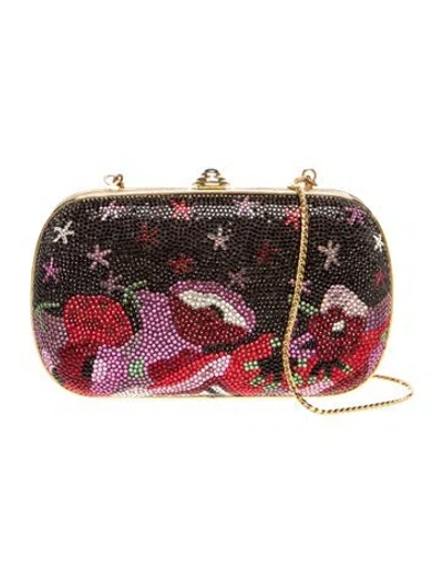 Pre-owned Judith Leiber Crystal Minaudière In Multi