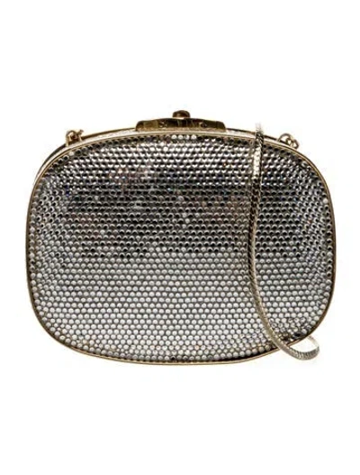 Pre-owned Judith Leiber Crystal Minaudière In Multi