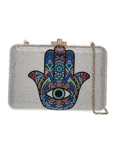 Pre-owned Judith Leiber Crystal Minaudière In Multi