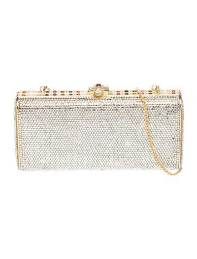 Pre-owned Judith Leiber Crystal Minaudière In Multi