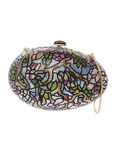 Pre-owned Judith Leiber Crystal Minaudière In Multi