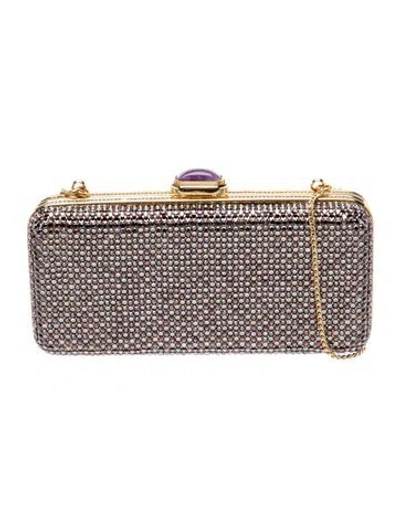 Pre-owned Judith Leiber Crystal Minaudière In Multicolor