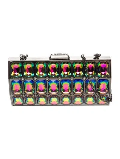 Pre-owned Judith Leiber Crystal Minaudière In Multicolor