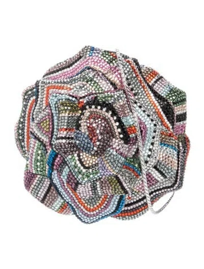 Pre-owned Judith Leiber Crystal Minaudière In Multicolor