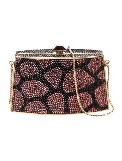Pre-owned Judith Leiber Crystal Minaudière In Multicolor