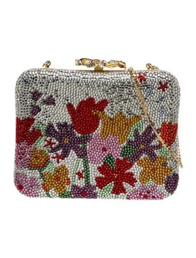 Pre-owned Judith Leiber Crystal Minaudière In Multicolor
