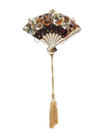 Pre-owned Judith Leiber Crystal Minaudière In Neutral