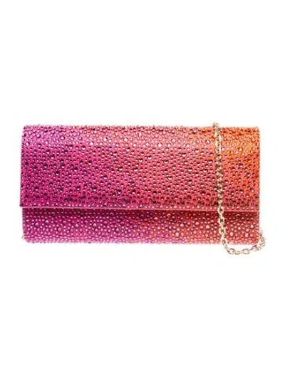 Pre-owned Judith Leiber Crystal Minaudière In Pink