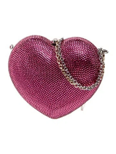 Pre-owned Judith Leiber Crystal Minaudière In Red