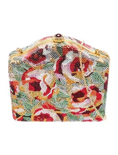 Pre-owned Judith Leiber Crystal Minaudière In Silver
