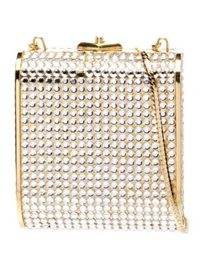 Pre-owned Judith Leiber Crystal Minaudière In Transparent