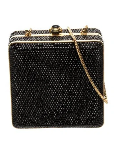Pre-owned Judith Leiber Crystal Minaudière Vintage In Black