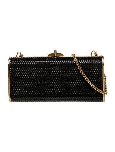 Pre-owned Judith Leiber Crystal Minaudière Vintage In Black