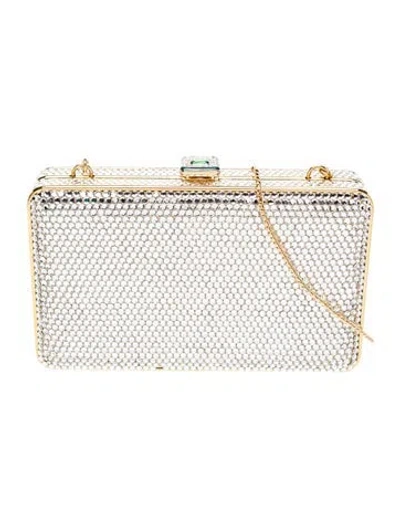 Pre-owned Judith Leiber Crystal Minaudière Vintage In Neutral