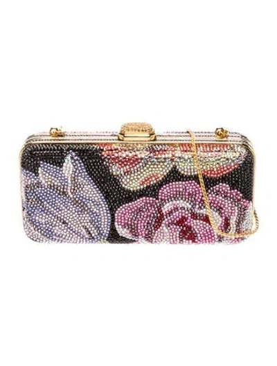 Pre-owned Judith Leiber Crystal Minaudière W/ Tags In Red