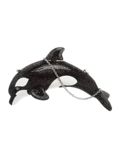 Pre-owned Judith Leiber Crystal Orca In Multi