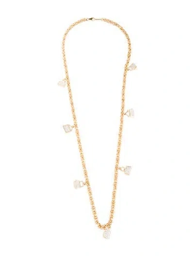 Pre-owned Judith Leiber Crystal Purse Charm Station Necklace, 35" In Multi