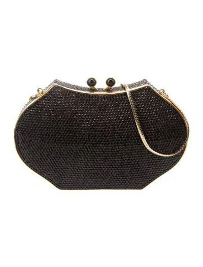 Pre-owned Judith Leiber Crystal Shoulder Bag In Black
