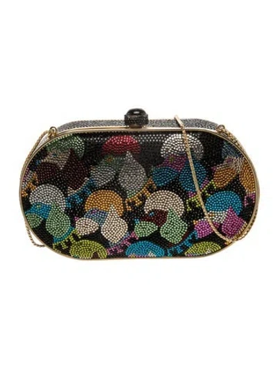 Pre-owned Judith Leiber Crystal Shoulder Bag In Black
