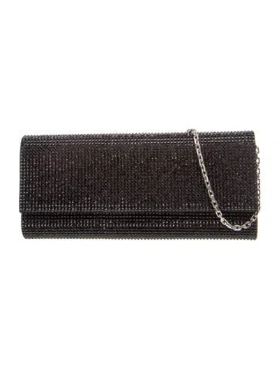Pre-owned Judith Leiber Crystal Shoulder Bag In Black
