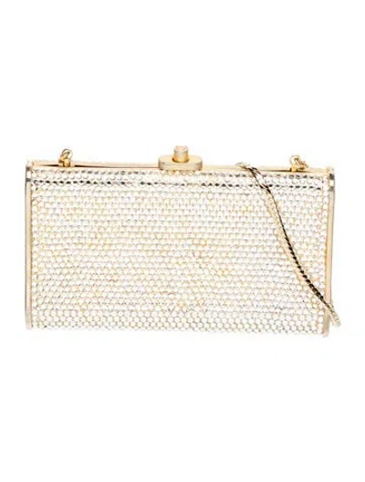 Pre-owned Judith Leiber Crystal Shoulder Bag In Gold