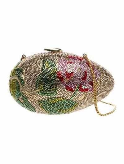 Pre-owned Judith Leiber Crystal Shoulder Bag In Gold