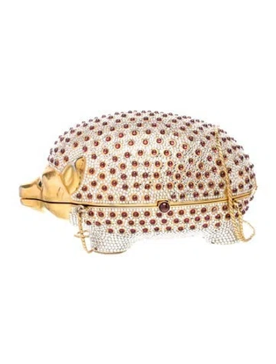 Pre-owned Judith Leiber Crystal Shoulder Bag In Gold/metallic
