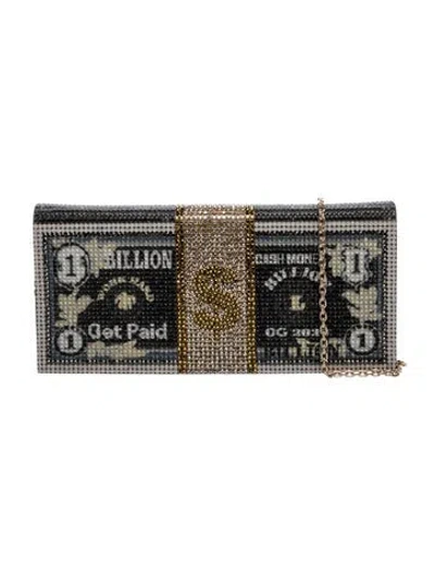 Pre-owned Judith Leiber Crystal Shoulder Bag In Gray