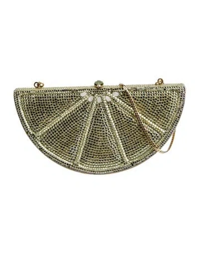Pre-owned Judith Leiber Crystal Shoulder Bag In Green