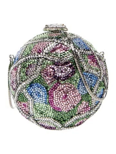 Pre-owned Judith Leiber Crystal Shoulder Bag In Green