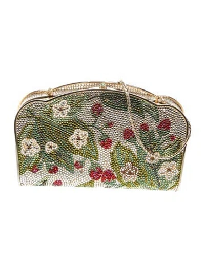 Pre-owned Judith Leiber Crystal Shoulder Bag In Silver