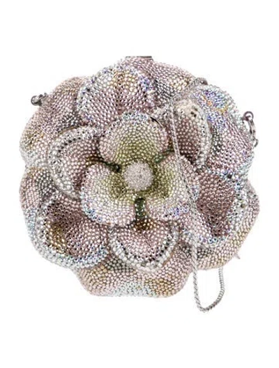 Pre-owned Judith Leiber Crystal Shoulder Bag In Silver