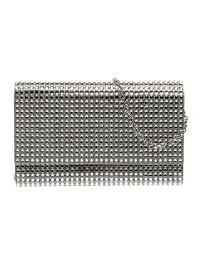 Pre-owned Judith Leiber Crystal Shoulder Bag In Silver