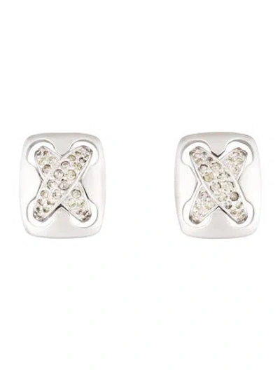 Pre-owned Judith Leiber Crystal Stud Earrings In Multi