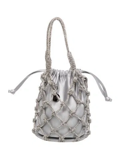 Pre-owned Judith Leiber Crystal Top Handle Bag In Gray