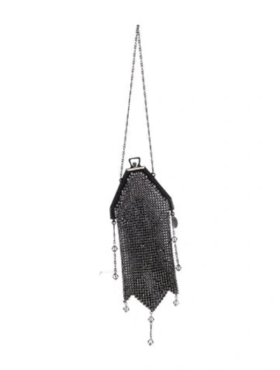 Pre-owned Judith Leiber Crystal Top Handle Bag In Grey