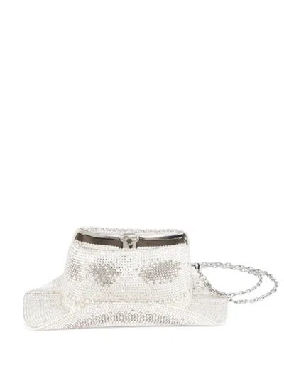 Judith Leiber Crystal-embellished Cowboy-hat Clutch Bag In Silver