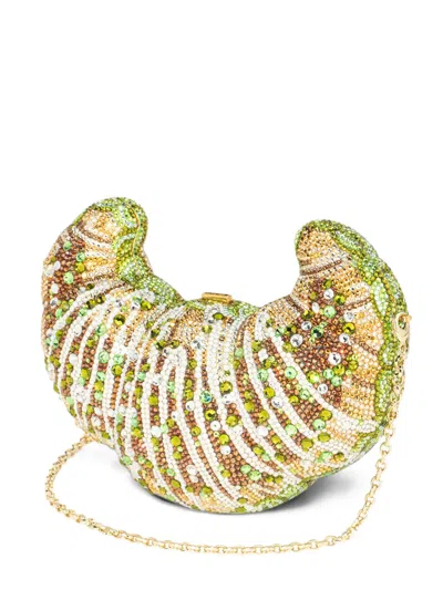 Judith Leiber Crystal-embellished Croissant Clutch Bag In Red