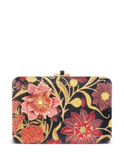 Judith Leiber Crystal-embellished Floral-motif Clutch Bag In Multi