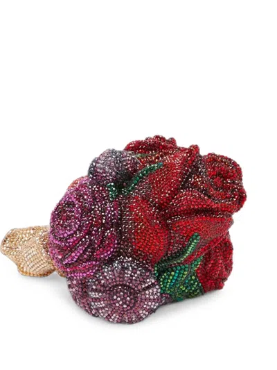 Judith Leiber Crystal-embellished Floral-shaped Mini Bag In Multi