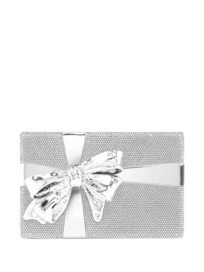 Judith Leiber Crystal-embellished Gift Box Clutch Bag In Silver