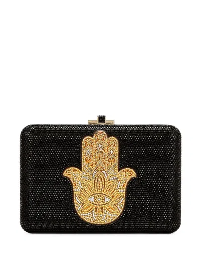 Judith Leiber Crystal-embellished Hamsa Mini Bag In Black