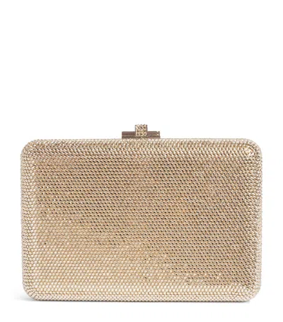 Judith Leiber Crystal-embellished Slim Slide Clutch Bag In Gold