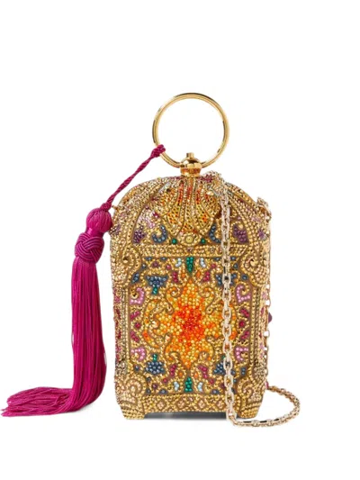 Judith Leiber Crystal-embellished Tassel Clutch Bag In Gold