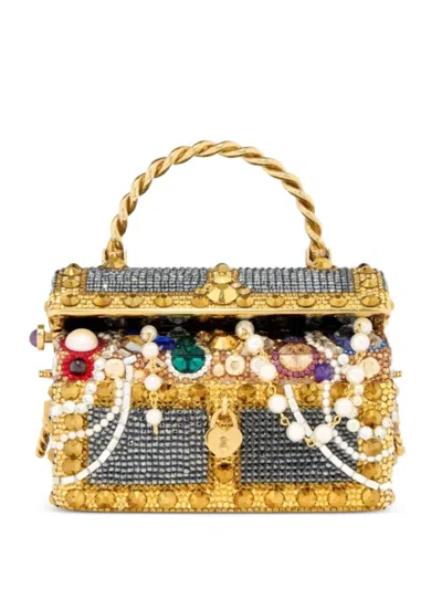 Judith Leiber Crystal-embellished Treasure-chest Clutch Bag In Multi