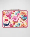 Judith Leiber Cupcakes Lunch Box Clutch Bag In Silver Fuchsia Multi