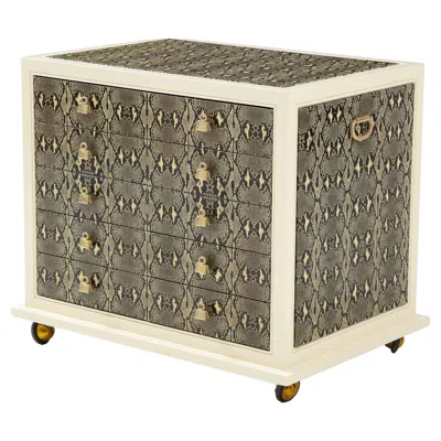 Pre-owned Judith Leiber Custom Designed Snakeskin Cabinet. In Brown